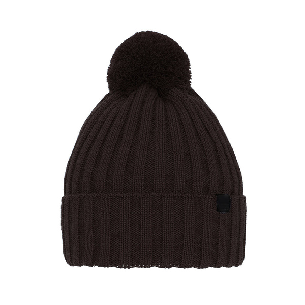 Men's winter hat - brown merino wool Korynt