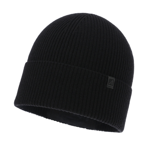 Men's spring/autumn hat, black, with merino wool and cashmere, Azuryt