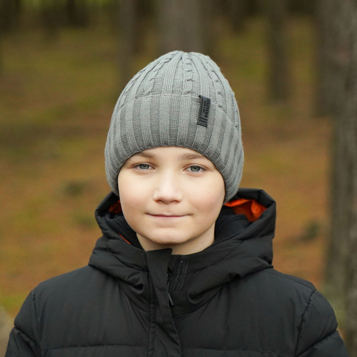 Boy's winter hat khaki Lucas