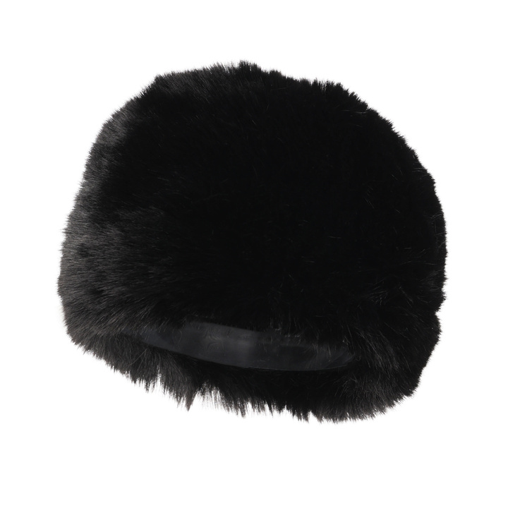 Woman's winter hat black lined with wool fleece Holly