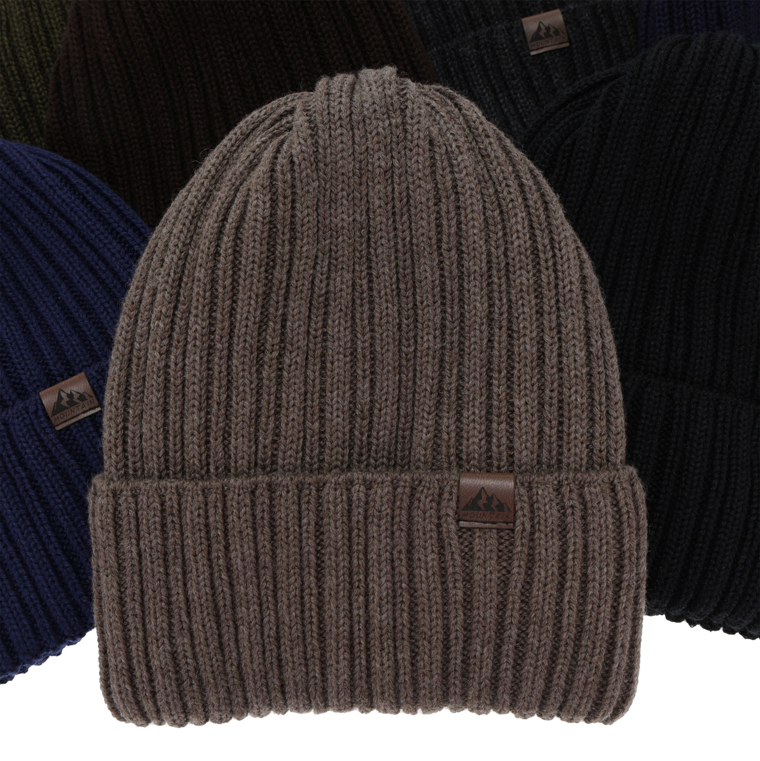 Men's winter hat, dark grey, with merino wool, Huno