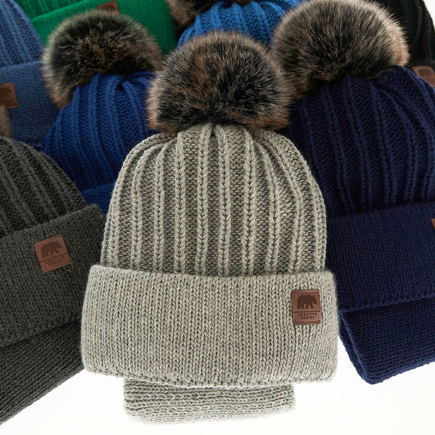 Boy's winter set: hat and tube scarf camel Havier with pompom