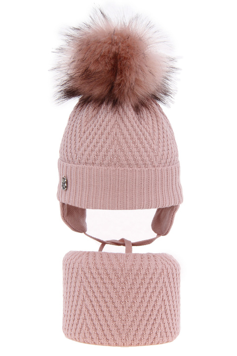 Winter set for girl: hat and tube scarf Ariana