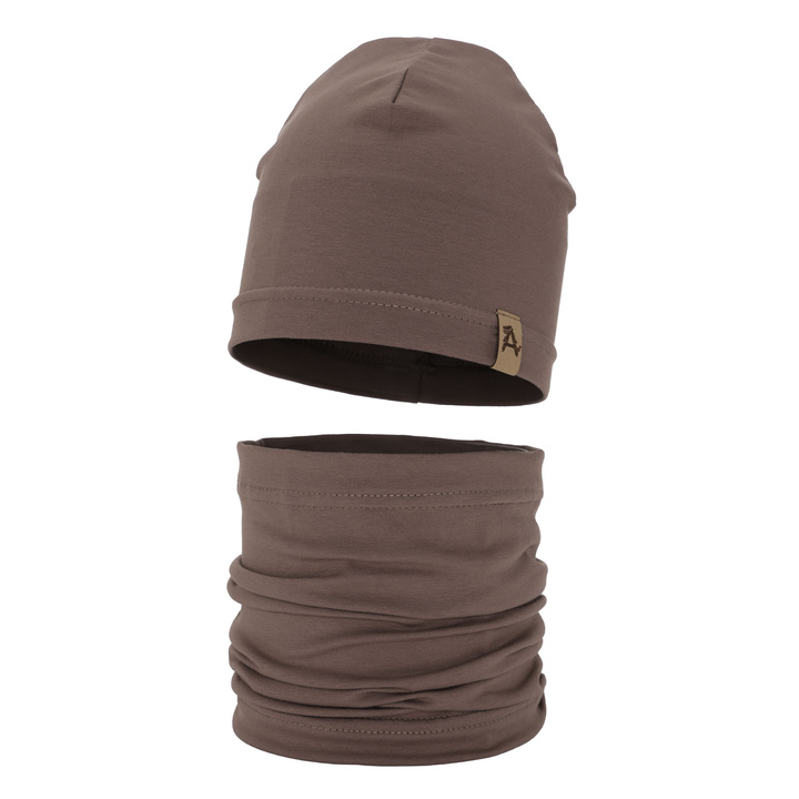 Boy's spring/ autumn set: hat and tube scarf brown Griffin
