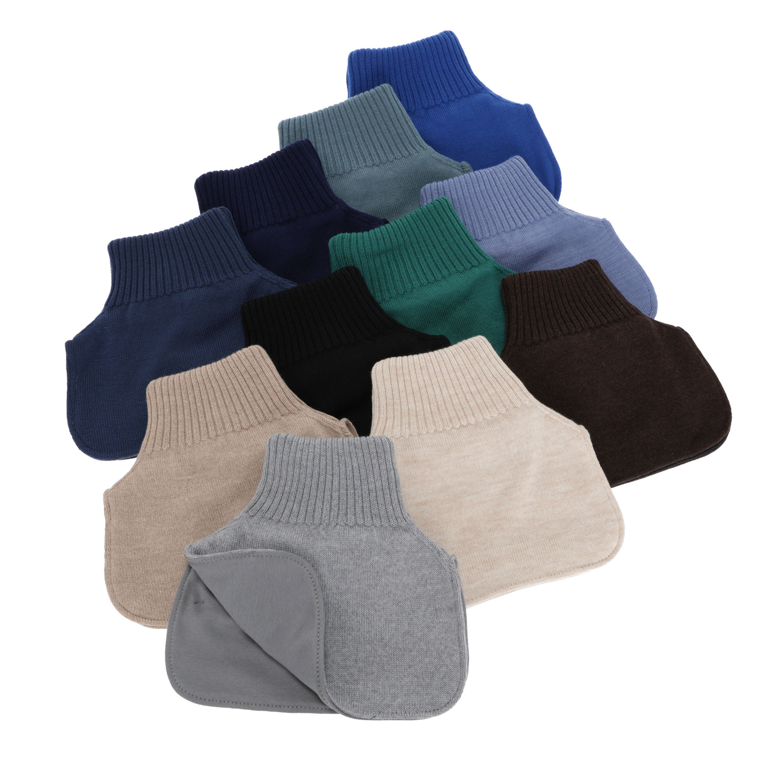 Boy's winter neck warmer, 100% merino wool, cotton lining, beige, Tiket