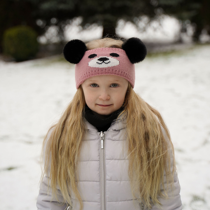 Girl's winter headband red Sissi with two pompom