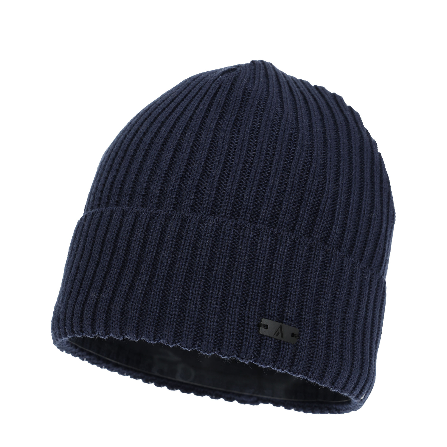 Men's winter hat, navy blue, with merino wool, Jeffrey