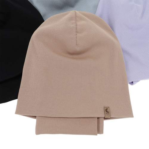 Girl's spring, autumn set: hat and tube scarf, grey, cotton, Bravura
