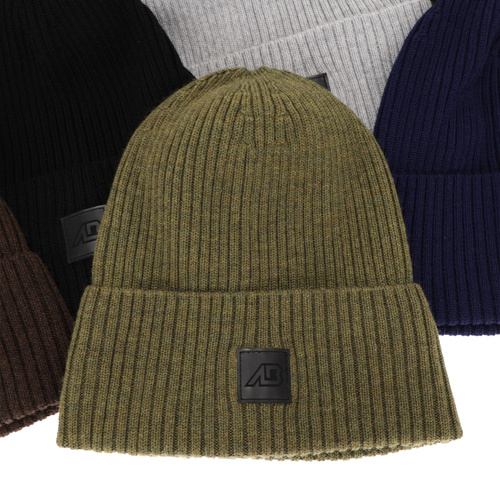 Men's spring and winter hat green 100% extra fine merino wool Matias