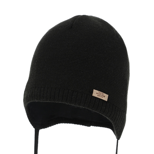 Girl's spring/autumn hat, black, with ears, Svenja