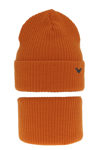 Boy's winter set: hat and tube scarf orange Romeo