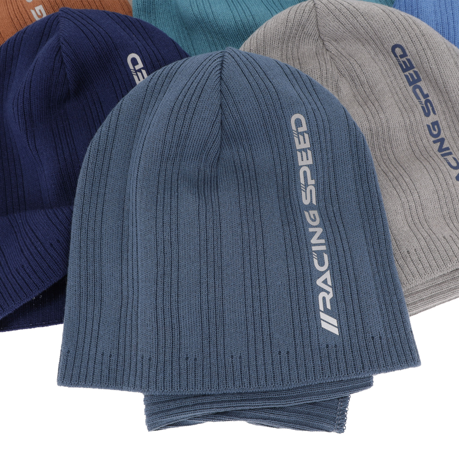 Children's autumn/ spring set: hat and tube scarf, with cotton, blue Kolorado