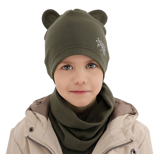 Boy's spring/ autumn set: hat and tube scarf grey Cymes