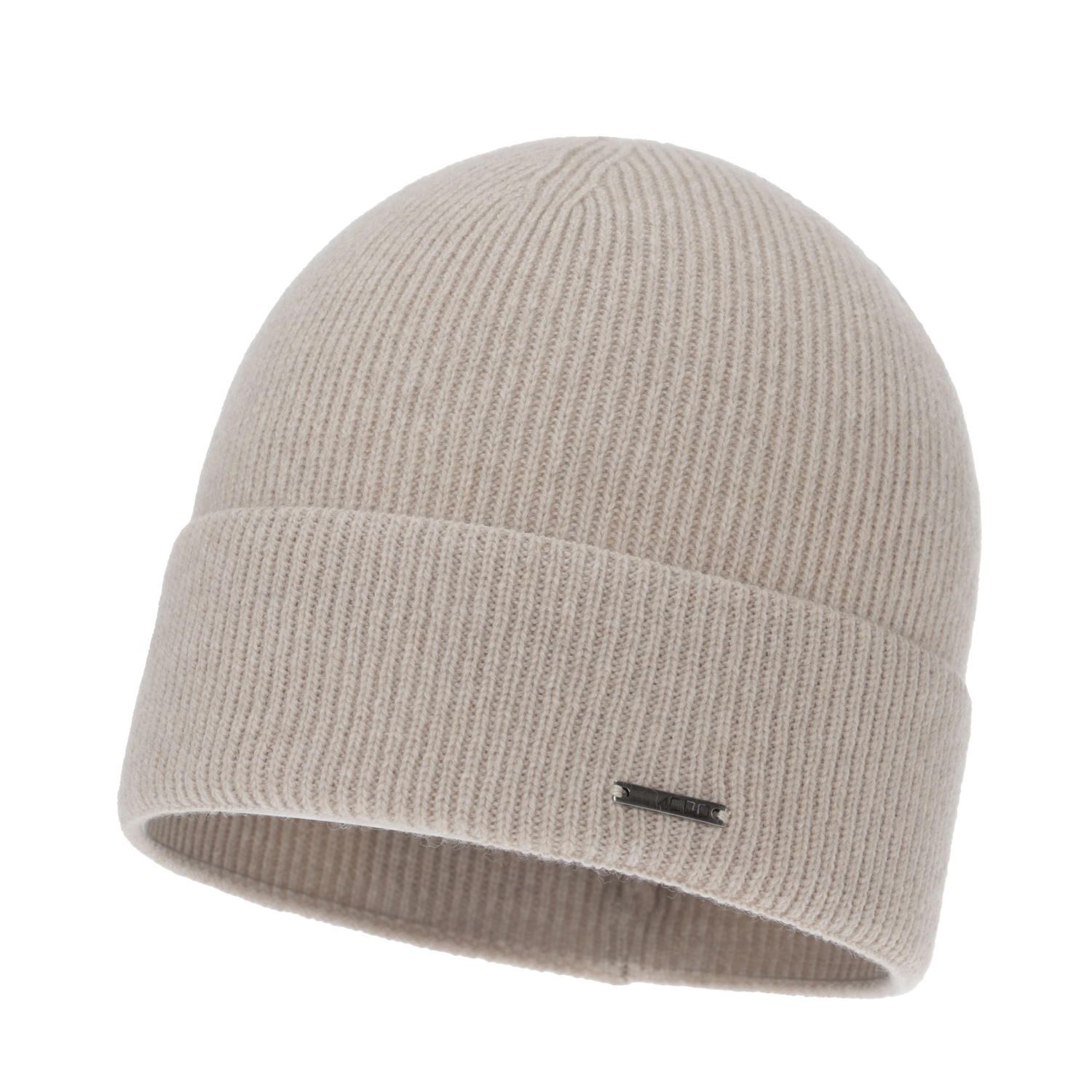 Woman's autumn, winter hat, light beige, merino wool with cashmere, Sindra