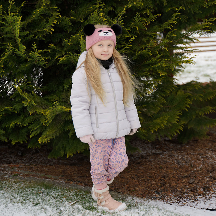 Girl's winter headband red Sissi with two pompom