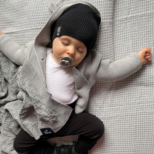 Children's autumn/ spring set: hat and tube scarf, with cotton, orange Tunis