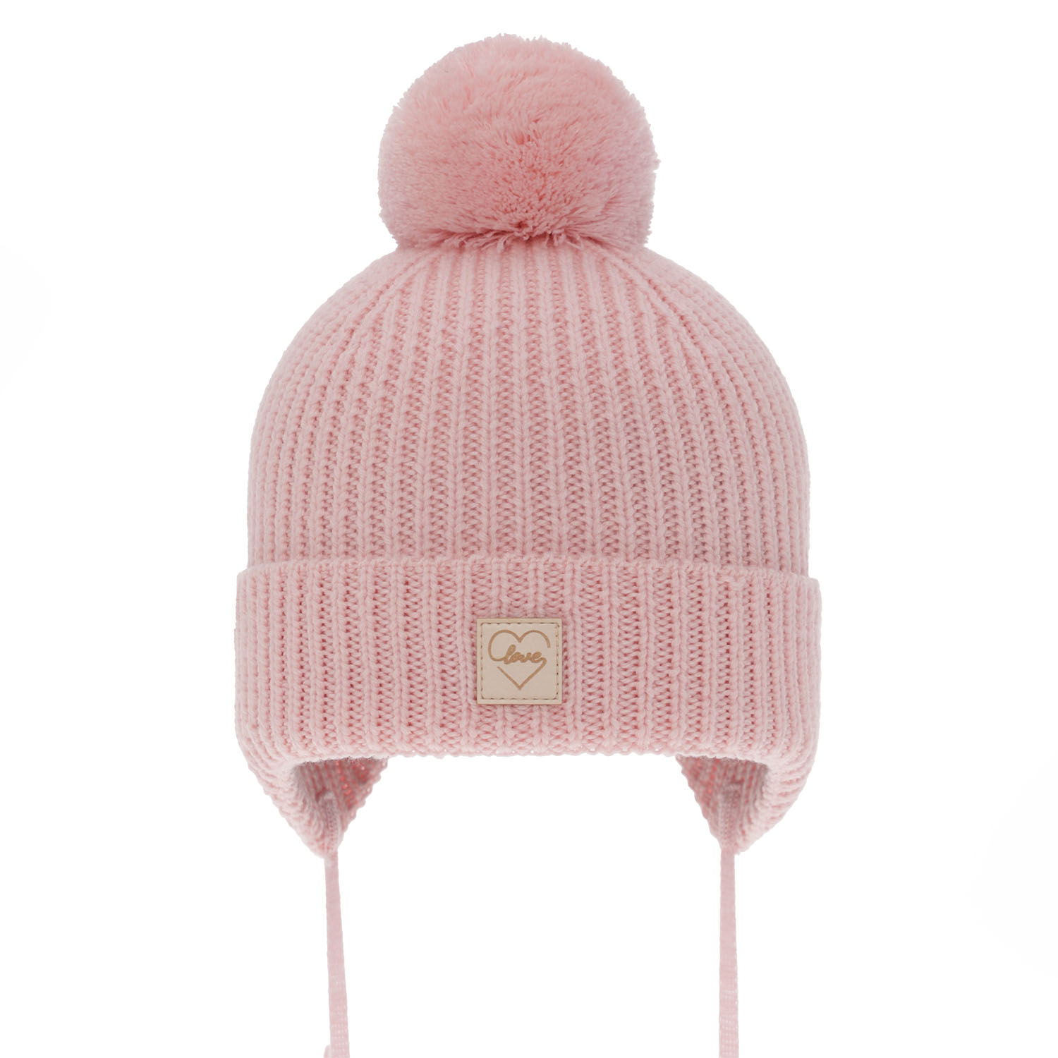 Girls' winter hat pink 100% extra fine merino wool, lined with wool fleece Hakkari
