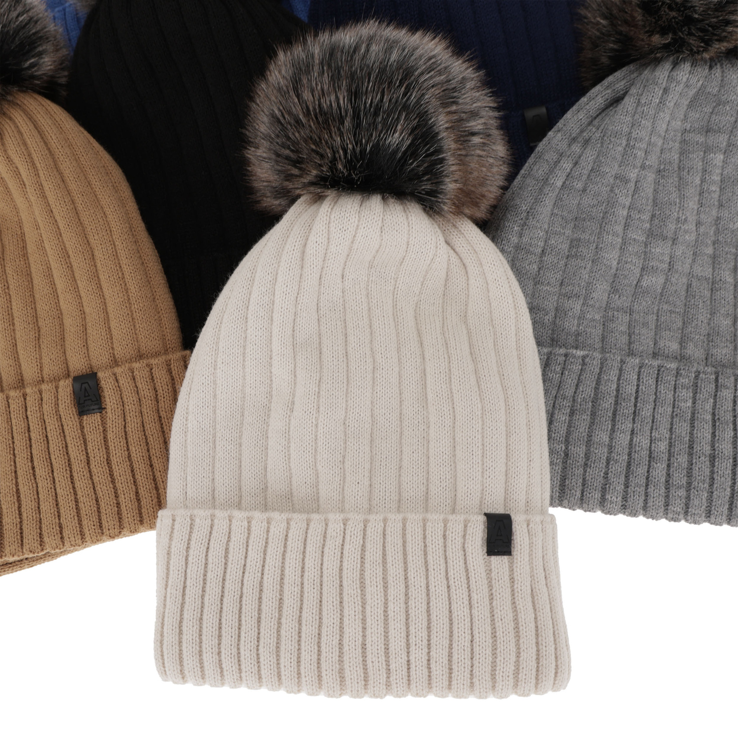 Boy's winter set: hat and tube scarf blue with pompom Relax