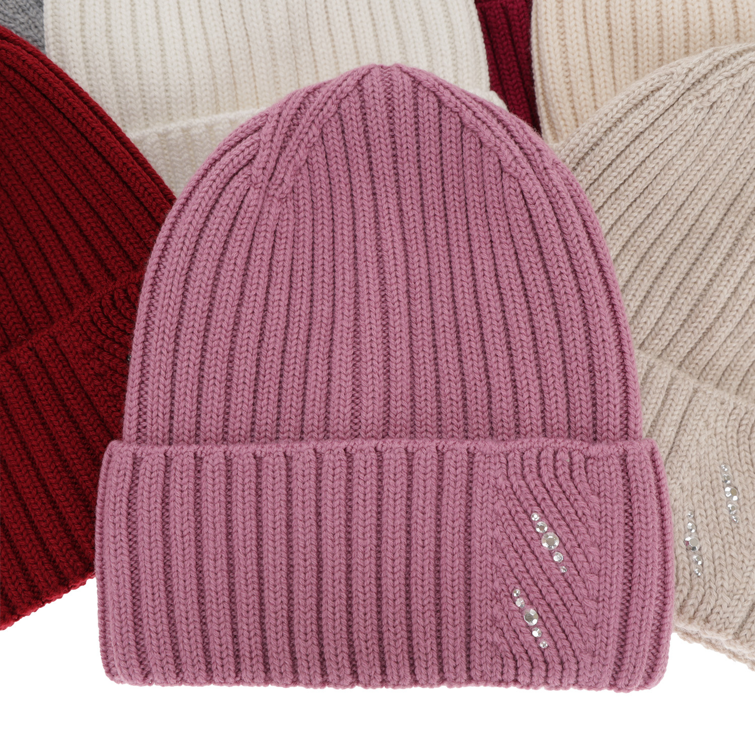 Woman's winter hat pink Ariga 100% extra fine merino wool