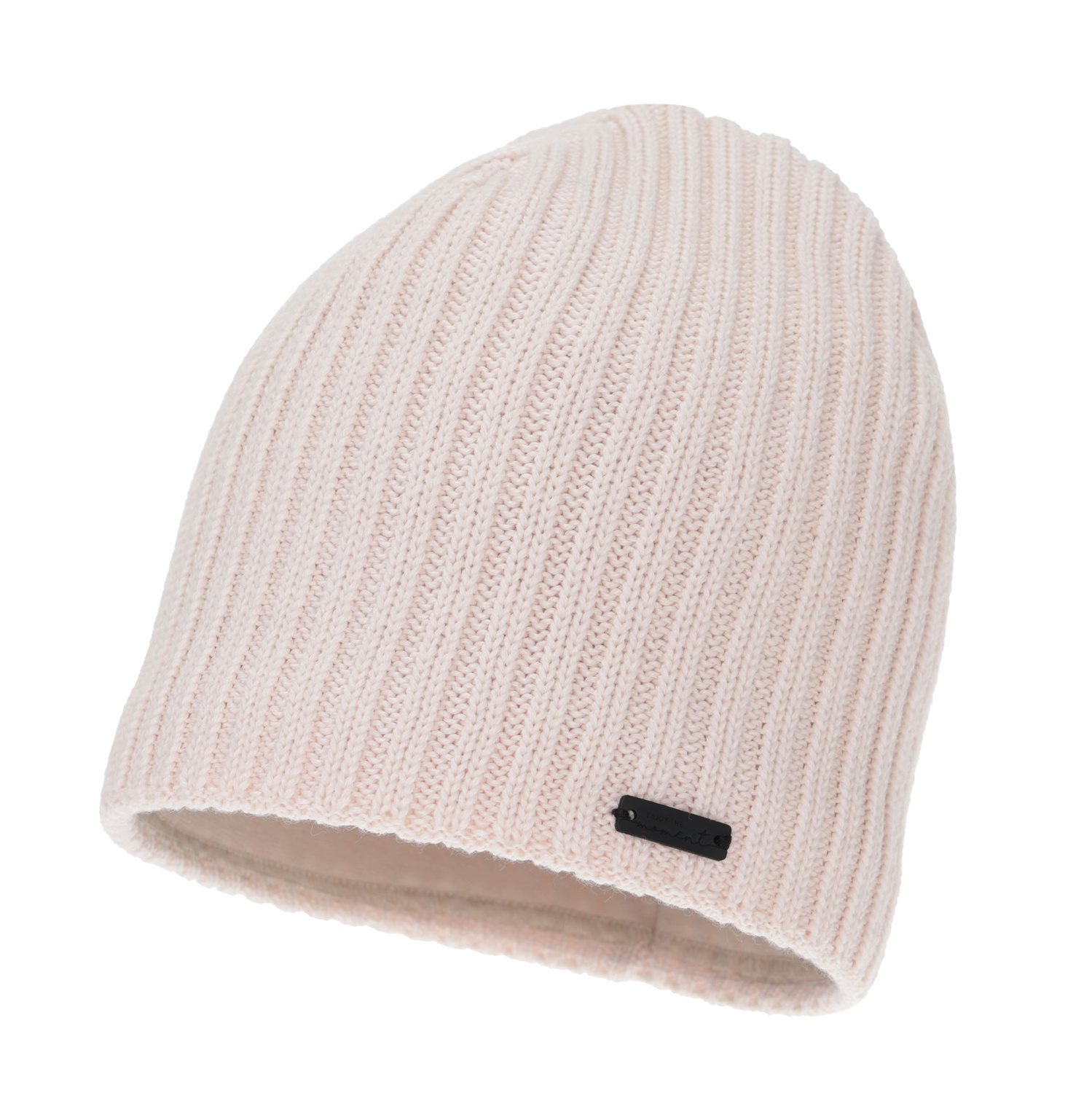 Woman's winter hat, light pink, with merino wool, Soletta
