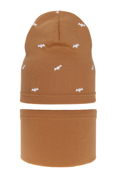 Boy's spring/ autumn set: hat and tube scarf camel Gacek