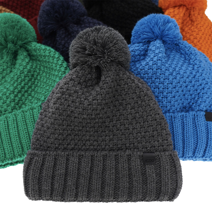 Boy's winter hat camel Polins with pompom