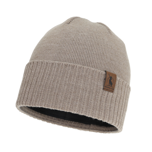 Men's winter hat, beige, with merino wool, Hogan