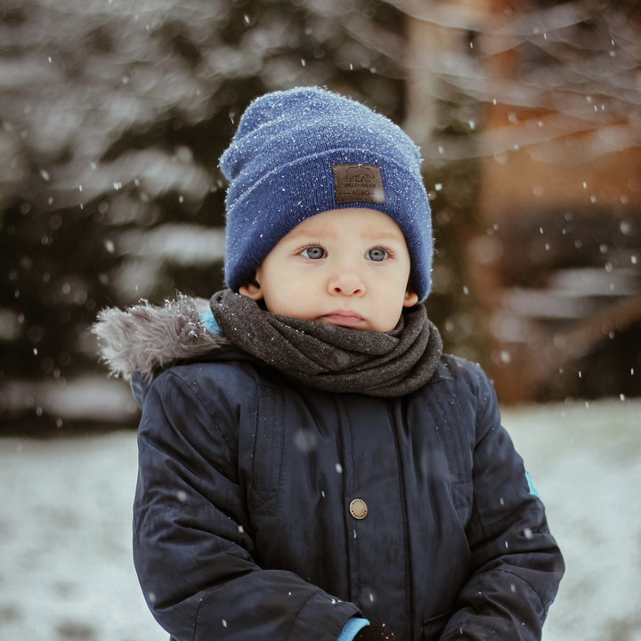 Children's winter hat navy blue Smerf