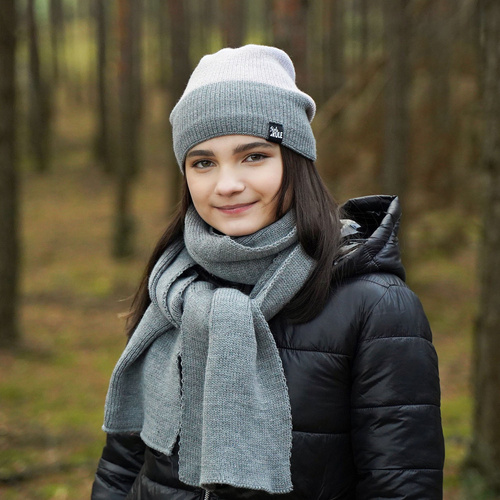 Girl's winter set: hat and scarf brown Kourtney