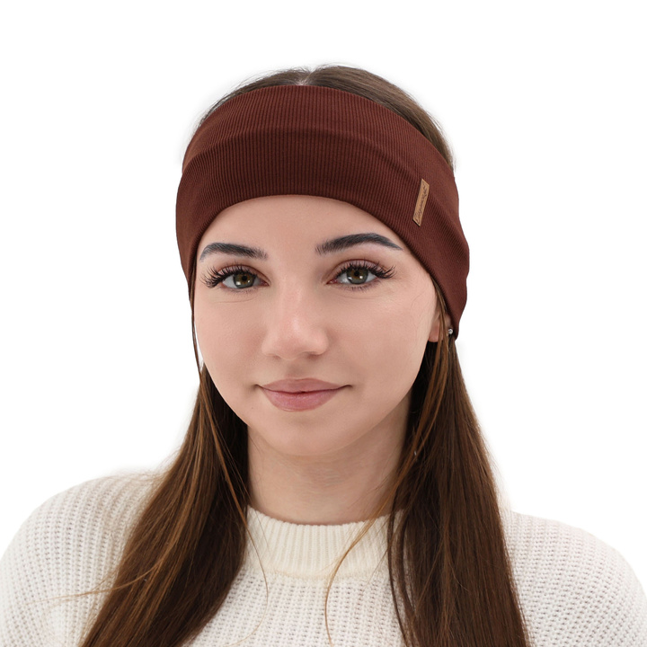 Women's autumn, spring, headband, brown, cotton Sharon