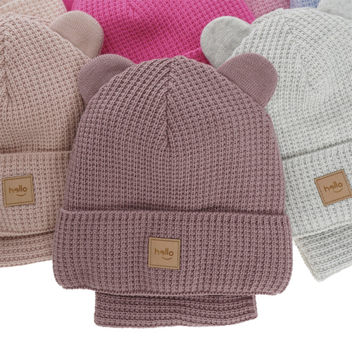 Girl's winter set: hat and tube scarf grey Harper