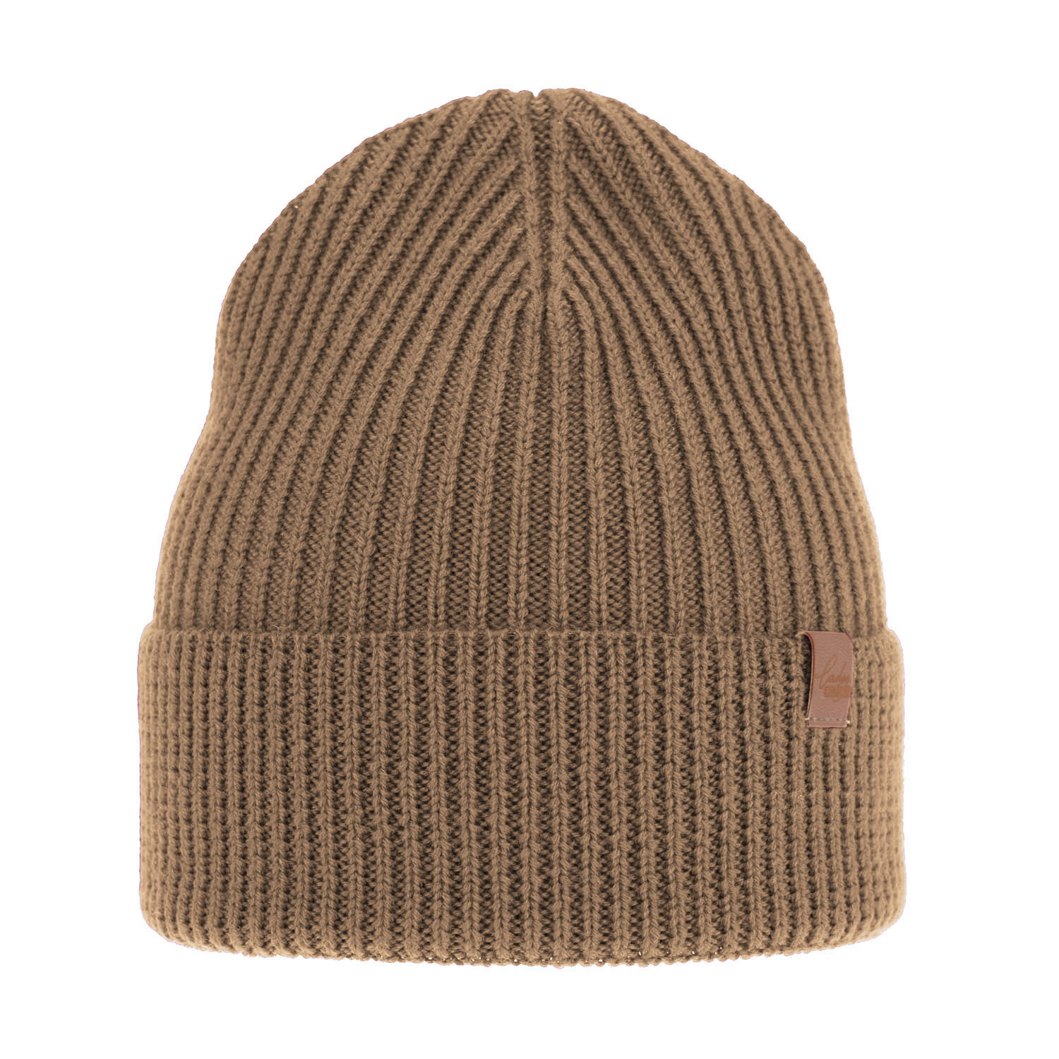 Woman's winter hat, camel, 100% merino wool, Isla