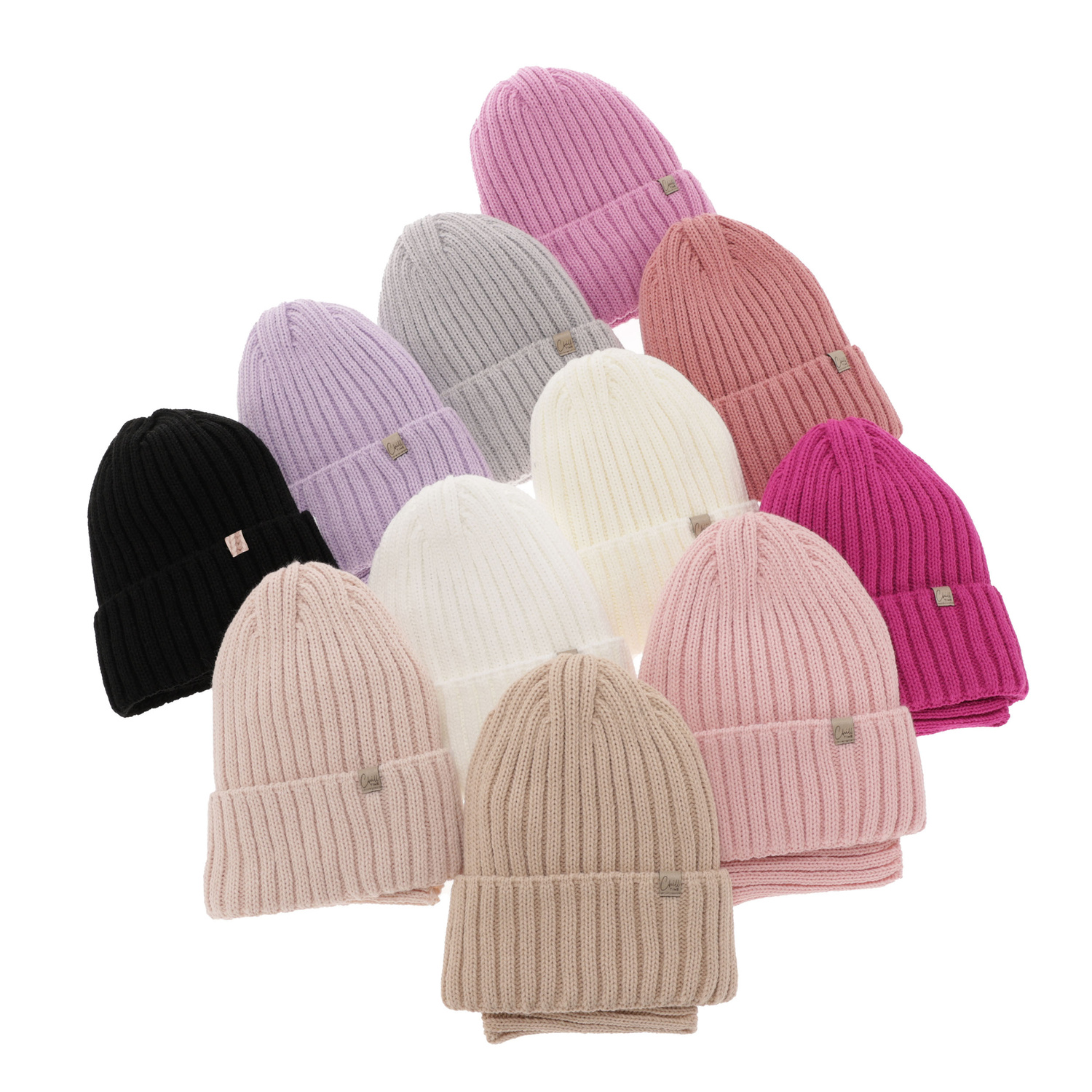 Girl's winter set: hat and tube scarf pink Mitti