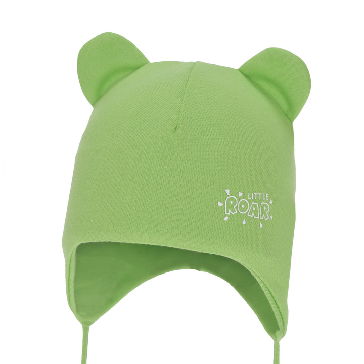 Boy's spring/ autumn hat, green, cotton, with ears, Alrik