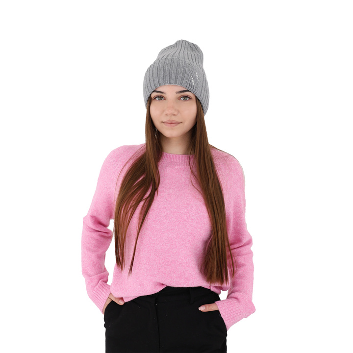 Woman's winter hat pink Ariga 100% extra fine merino wool