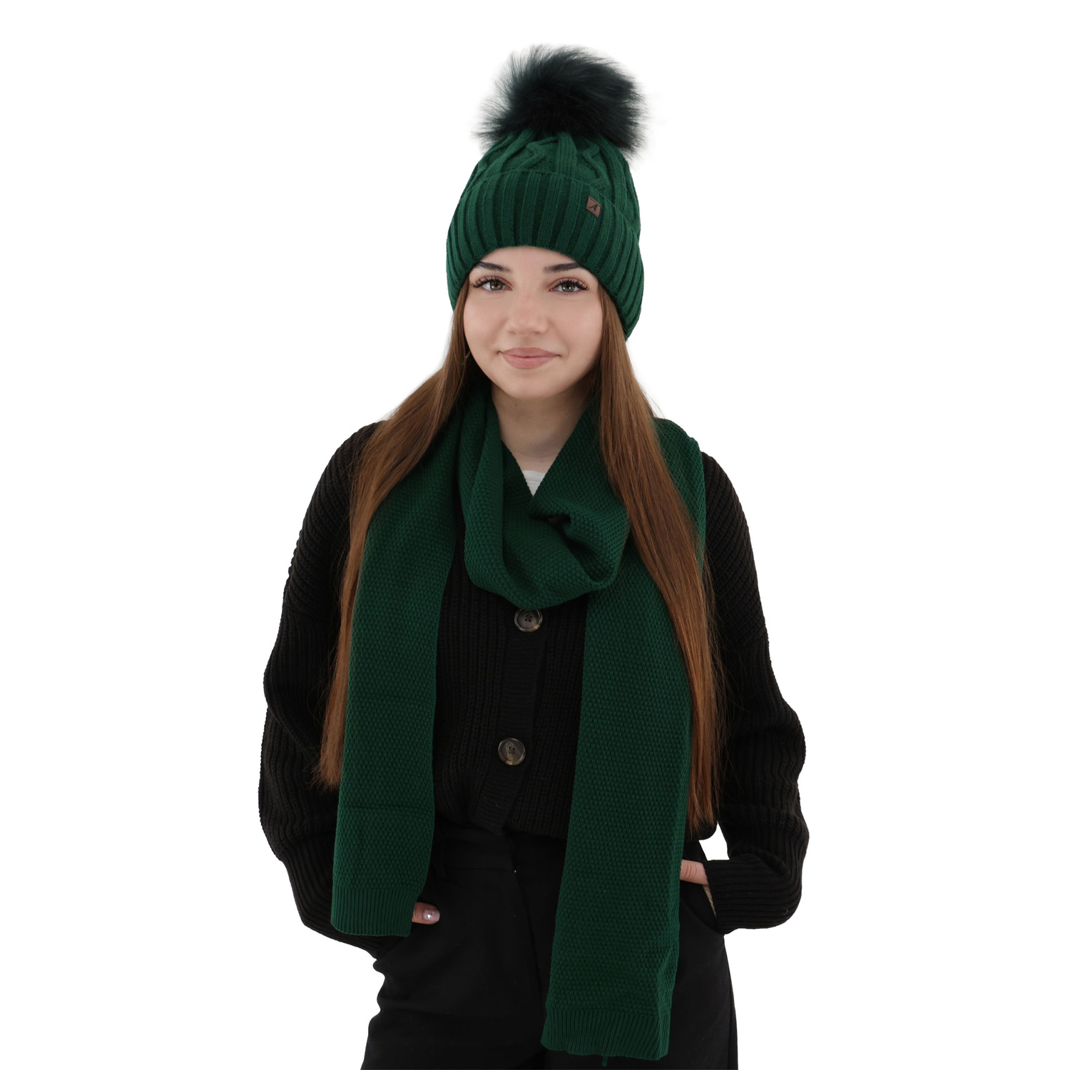 Women's winter scarf black Agora