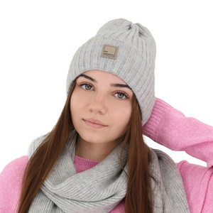 Woman's winter hat grey merino wool Benedetta