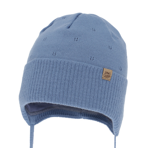 Boy's spring/autumn hat, blue, with ears, Leif