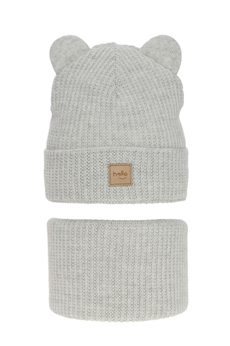 Girl's winter set: hat and tube scarf grey Harper