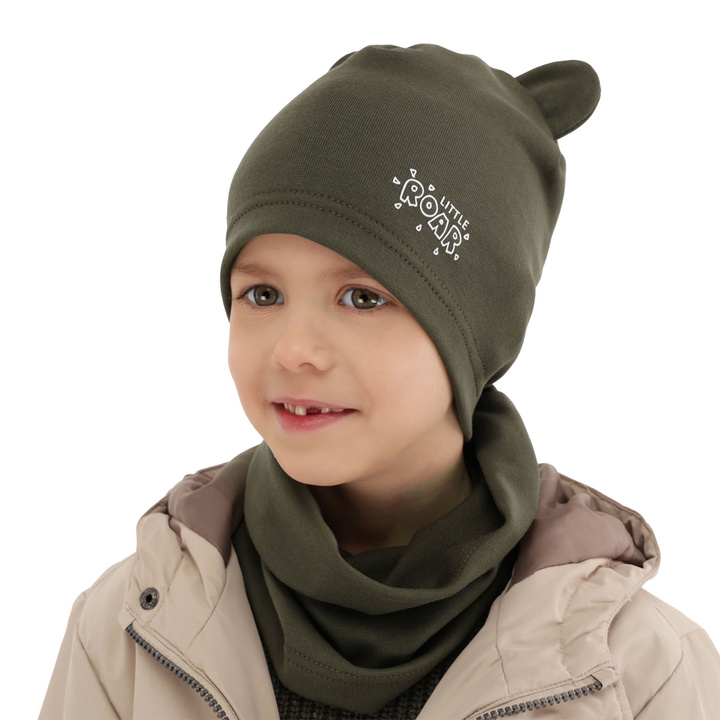 Boy's spring/ autumn set: hat and tube scarf camel Cymes