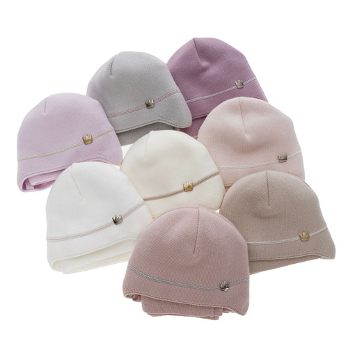 Girl's winter set: hat and scarf ecru Elina