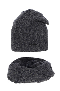 Boy's winter set: hat and tube scarf navy blue Elmer
