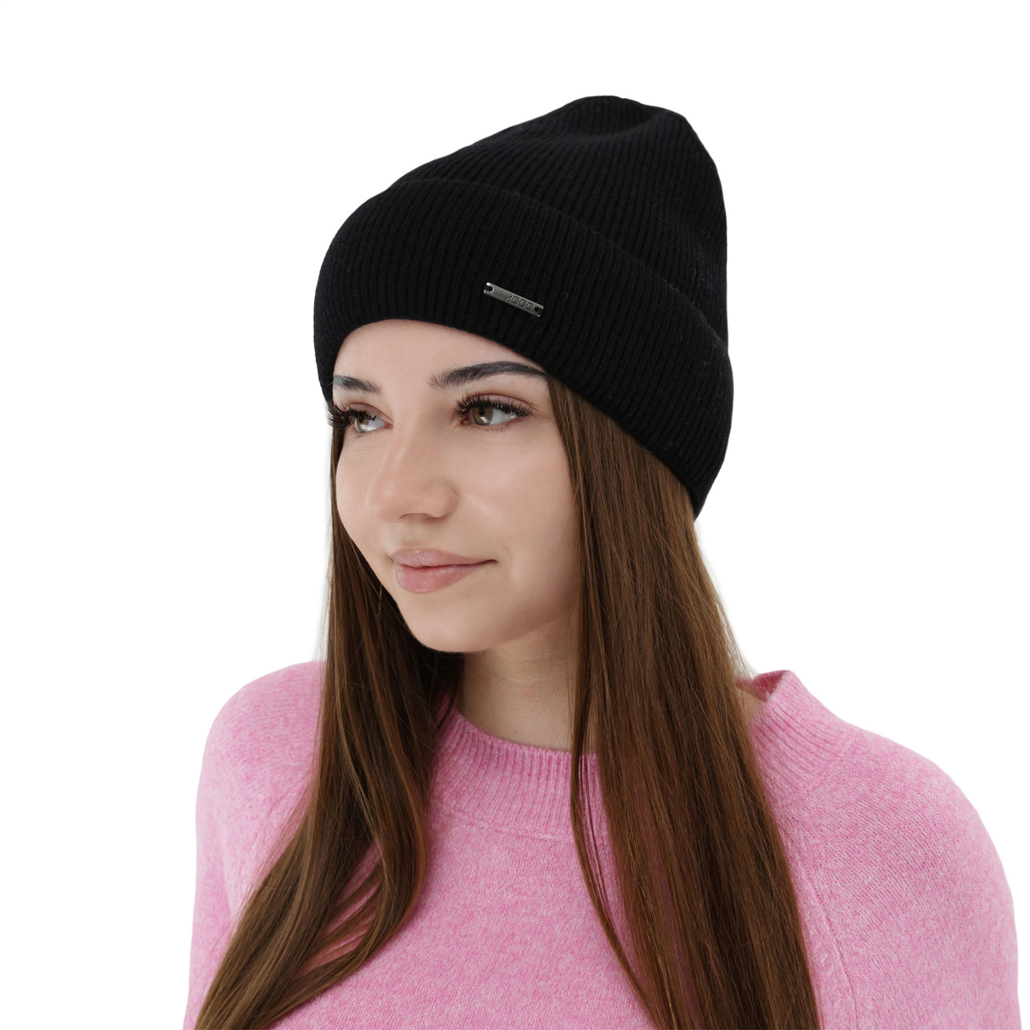 Woman's autumn winter hat, beige, with merino wool and cashmere, Sindra