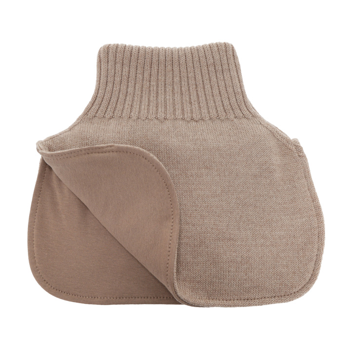Boy's winter neck warmer, 100% merino wool, cotton lining, beige, Tiket