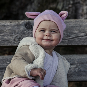 Girl's winter/ autumn hat yellow Rabbit