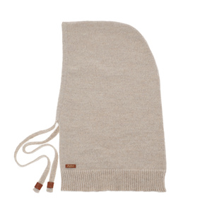 Women's winter balaclava beige merino wool balaclava Elizabeth 