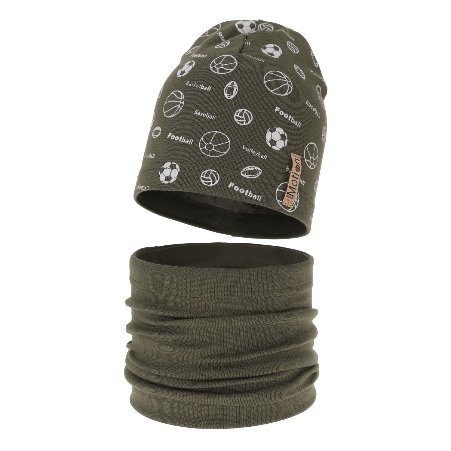 Boy's spring/ autumn set: hat and tube scarf khaki Paolo