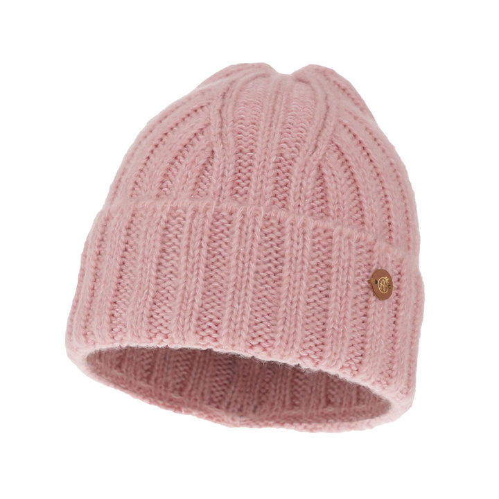 Woman's winter hat pink merino wool Pamira