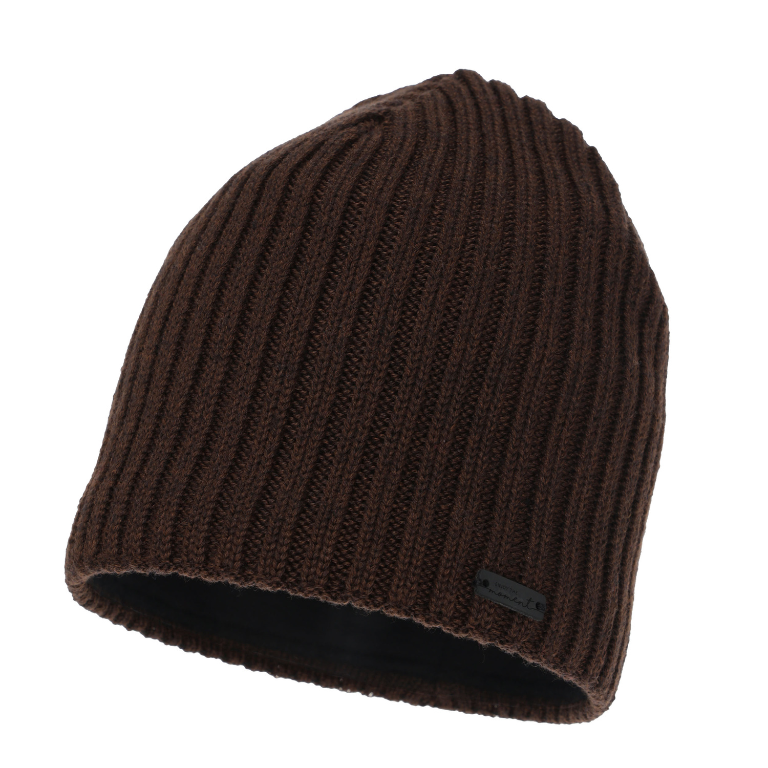 Woman's winter hat, brown, with merino wool, Soletta