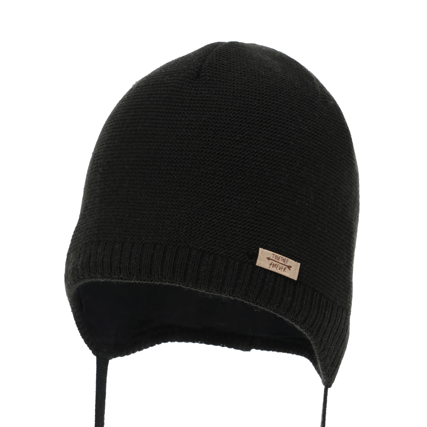 Girl's spring/autumn hat, black, with ears, Svenja